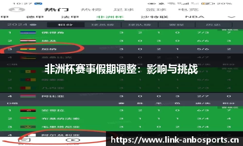 非洲杯赛事假期调整：影响与挑战